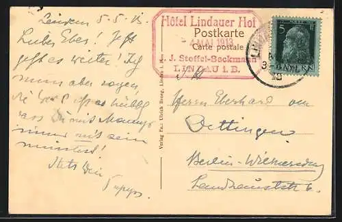 AK Lindau i. B., Hafeneinfahrt, Dampfer