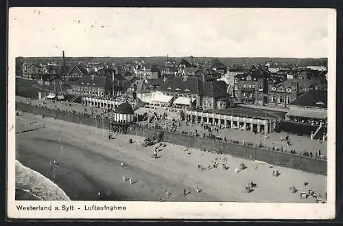 AK Westerland a. Sylt, Ortsansicht vom Flugzeug aus