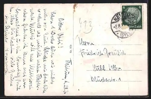 AK Westerland a. Sylt, Ortsansicht vom Flugzeug aus
