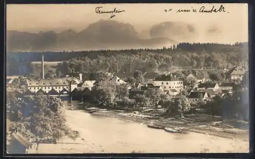 AK Gmunden, Ortsansicht aus der Vogelschau