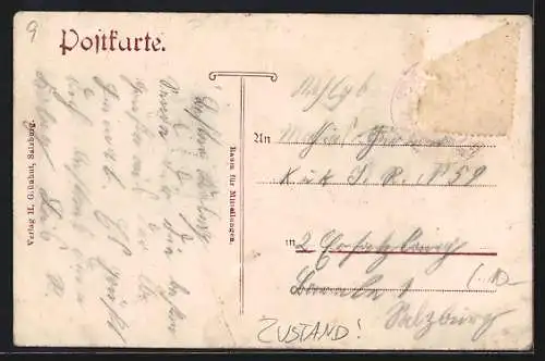 AK Senftenbach /Ob.-Oesterr., Totalansicht, Holzinger`s Handlung, Hartgasner`s Gasthaus
