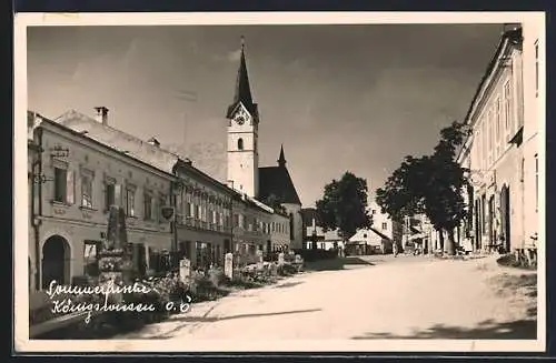 AK Königswiesen /O. Ö., Strassenpartie zur Kirche