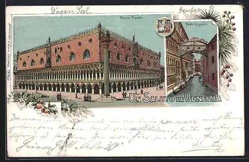 Lithographie Venezia, Palazzo Ducale, Ponte Sospiri