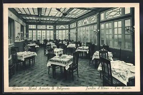 AK Genova, Hotel Astoria & Belgrano, Jardin d'Hiver, Tea Room
