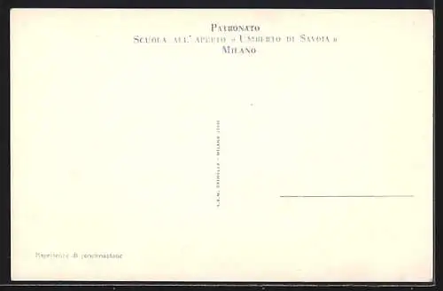 AK Milano, Patronato-Scuola all`Aperto Umberto di Savoia-Esperienze di concimazione