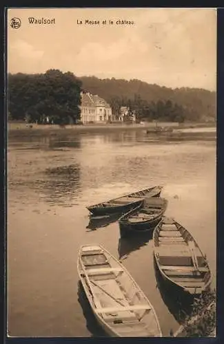 AK Waulsort, La Meuse et le chateau