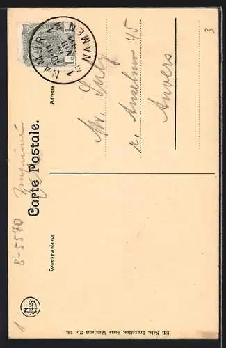 AK Waulsort, La Meuse et le chateau