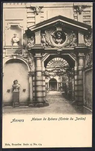 AK Anvers, Maison de Rubens.Entrée du Jardin