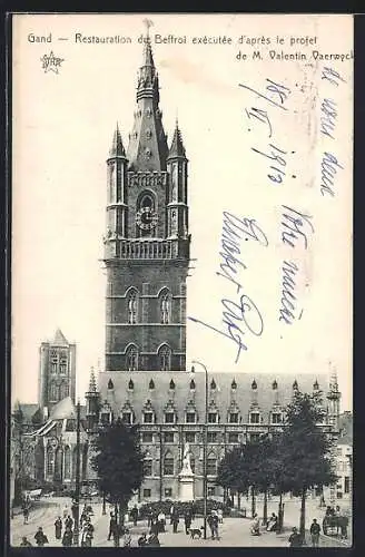 AK Gand, Restauration de Beffroi exécutée d`aprés le projet de M. Valentin Vaerwyck