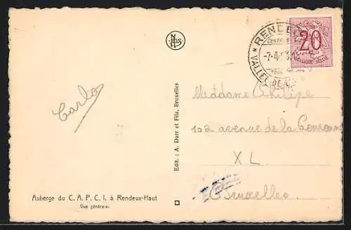 AK Rendeux-Haut, Auberge du C.A.P.C.I.-Vue générale