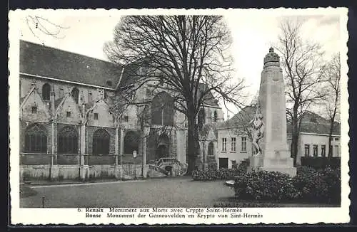 AK Renaix, Monument aux Morts avec Crypte Saint-Hermes