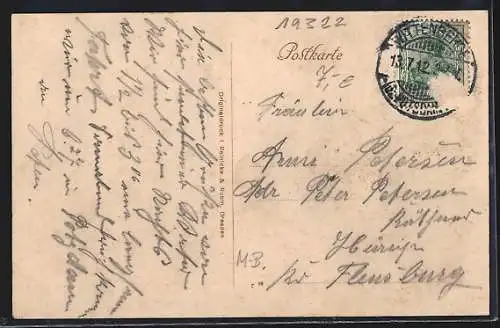 AK Wittenberge, Partie beim Kriegerdenkmal