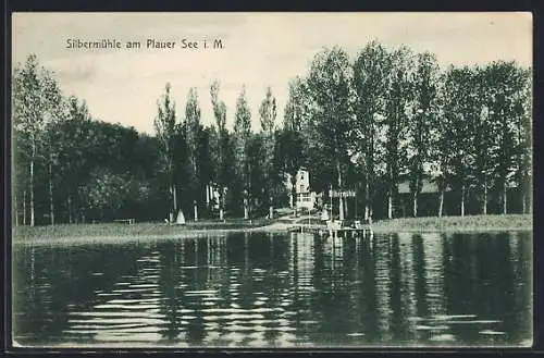 AK Plau i. M., Gasthof Silbermühle am Plauer See