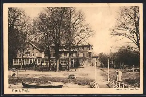 AK Plau, Gasthaus Seelust am Plauer See