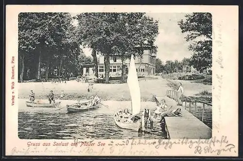 AK Plau, Gasthof Seelust am Plauer See