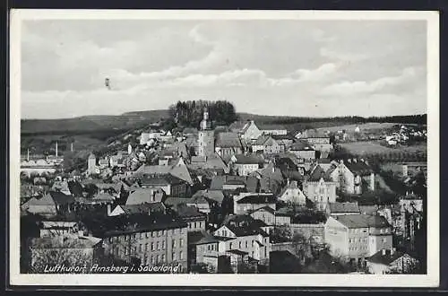 AK Arnsberg i. Sauerland, Teilansicht mit Kirche