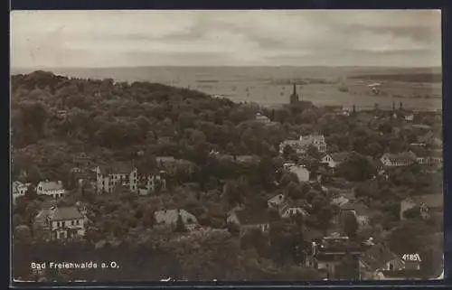 AK Bad Freienwalde a. O., Teilansicht mit Kirche