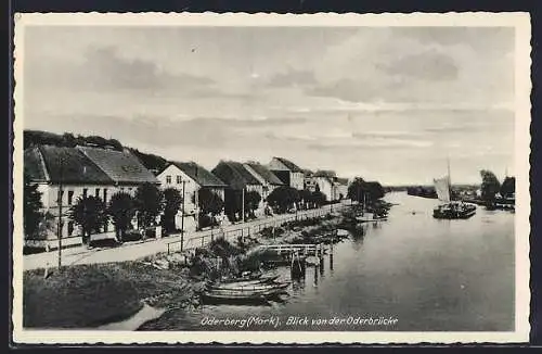 AK Oderberg (Mark), Blick von der Oderbrücke