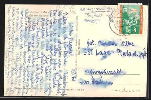 AK Oderberg /Mark, Blick zum Gaisberg mit Kirche