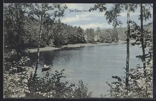 AK Gamensee, Uferpartie mit Boot