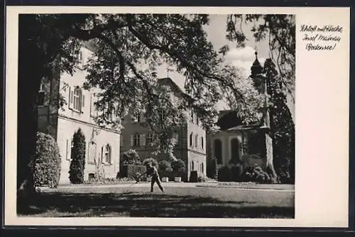 AK Insel Mainau /Bodensee, Schloss mit Kirche