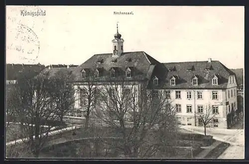 AK Königsfeld /Baden, Kirchensaal mit Anlage aus der Vogelschau