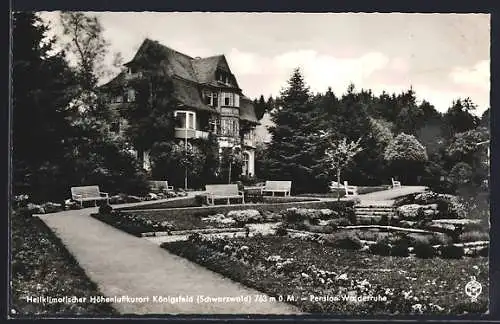 AK Königsfeld /Schwarzwald, Pension Waldesruhe mit Gartenanlage
