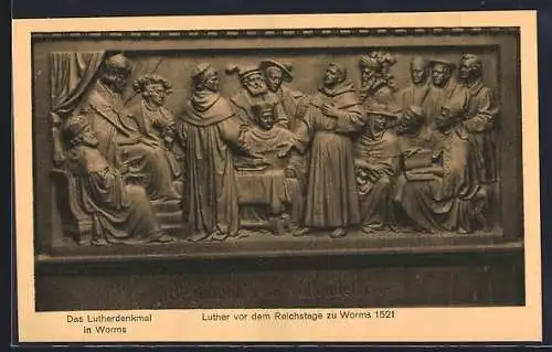 AK Lutherdenkmal in Worms, Luther vor dem Reichstag zu Worms