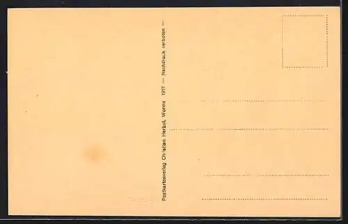 AK Lutherdenkmal in Worms, Anschlag der 95 Thesen