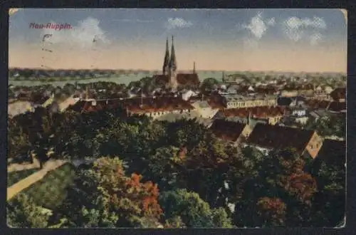 AK Neu-Ruppin, Panorama mit Kirche