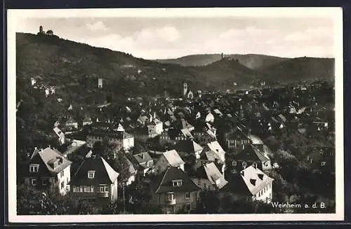 AK Weinheim a. Bergstrasse, Gesamtansicht aus der Vogelschau