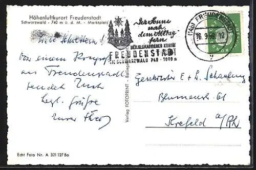 AK Freudenstadt /Schwarzwald, Marktplatz mit Rathaus
