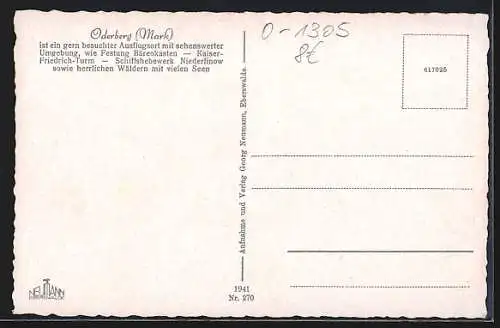 AK Oderberg (Mark), Blick von der Oderbrücke