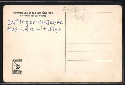 AK Finowfurt bei Eberswalde, Naturfreundehaus am Üdersee