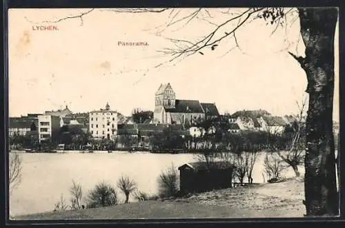AK Lychen, Teilansicht mit Kirche