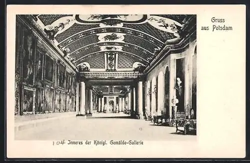 AK Potsdam, Inneres der Königl. Gemälde-Gallerie