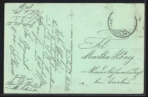 AK Grünbach i. V., Schule im Winterkleid