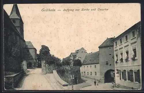 AK Geithain, Aufgang zur Kirche und Untertor
