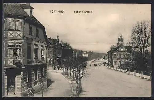 AK Nürtingen, Gasthof zum Löwen an der Bahnhofstrasse