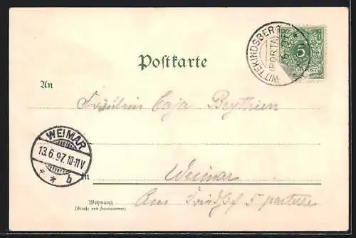 AK Porta Westfalica, Totalansicht, Kaiser-Wilhelm-Denkmal, Um 1900