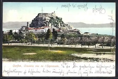 AK Corfou, Citadelle vue de l`Esplanada