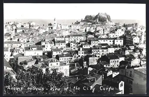 AK Corfu, Totalansicht vom Berg aus