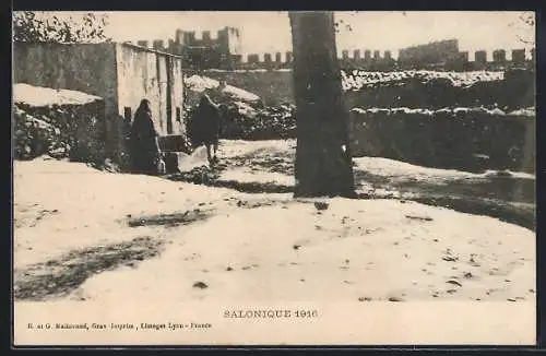 AK Salonique, Ortspartie im Winter