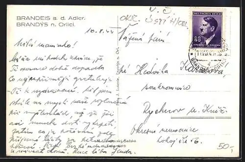 AK Brandýs n. Orl., Panorama mit Pilz