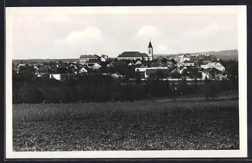 AK Ronov n. Doubr, Panorama mit Kirche