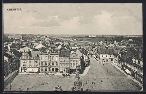 AK Chrudim, Panoramablick über die Stadt