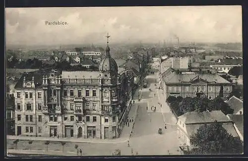 AK Pardubice, Teilansicht aus der Vogelschau