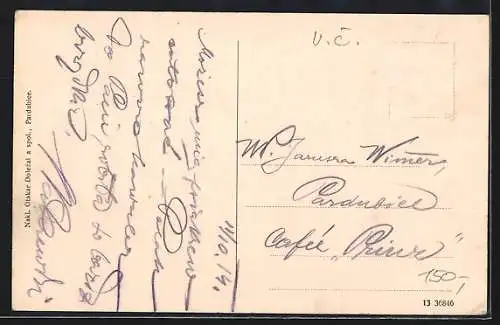 AK Pardubice, Teilansicht aus der Vogelschau