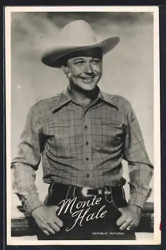 AK Schauspieler Monte Hale als Cowboy posierend