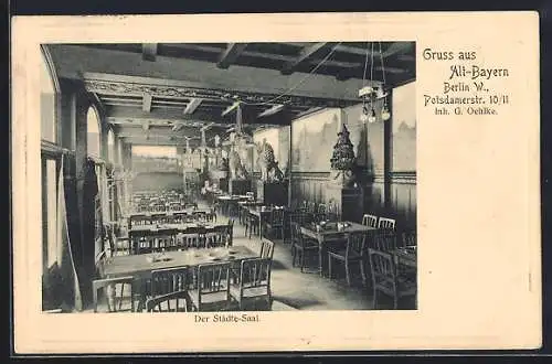 AK Berlin-Tiergarten, Potsdamerstr. 10 /11, Ansicht vom Städte-Saal im Alt-Bayern